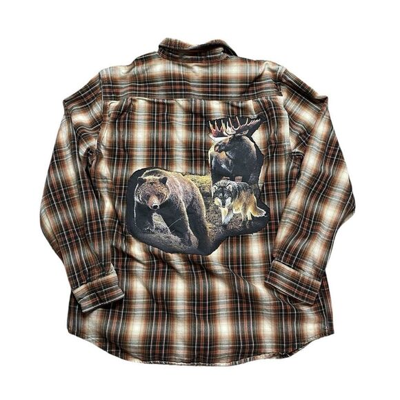 CARHARTT Custom Long Sleeve Plaid Flannel Button Down Size Large - Picture 3 of 8